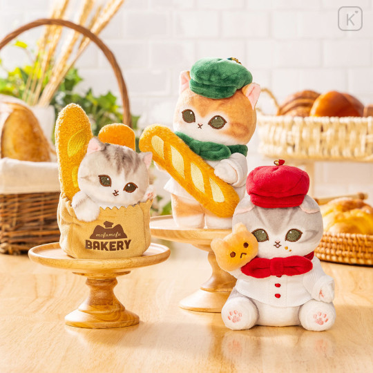 Japan Mofusand Mascot Keychain - Mofumofu Bakery Bread Bag Meow - 3