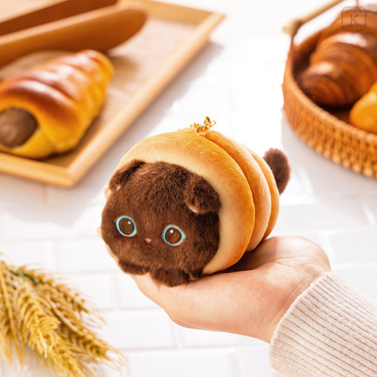 Japan Mofusand Mascot Keychain - Mofumofu Bakery Chocolate Cornet Meow - 2