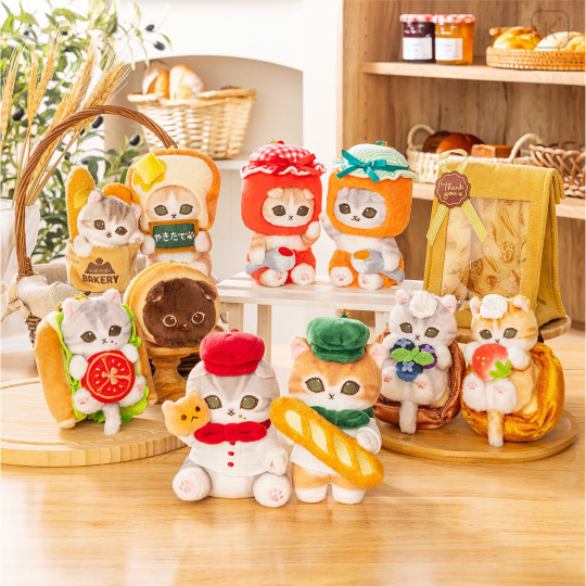 Japan Mofusand Mascot Keychain - Mofumofu Bakery Chocolate Cornet Meow - 3