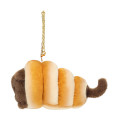 Japan Mofusand Mascot Keychain - Mofumofu Bakery Chocolate Cornet Meow - 5