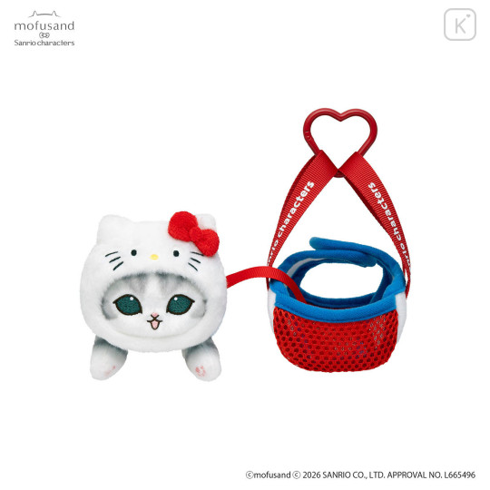 Japan Mofusand × Sanrio Cat Mascot in Outing Bag - Hello Kitty - 5