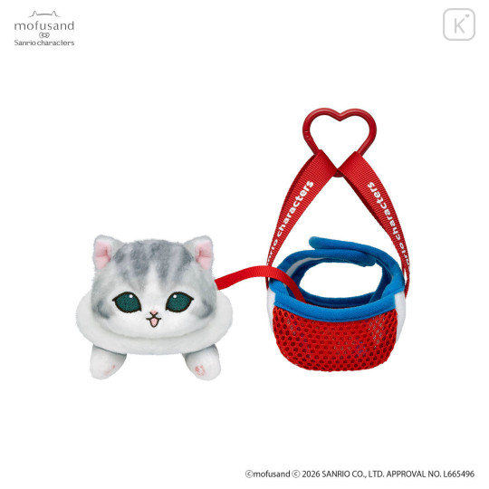 Japan Mofusand × Sanrio Cat Mascot in Outing Bag - Hello Kitty - 6