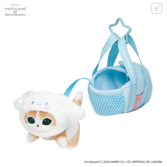 Japan Mofusand × Sanrio Cat Mascot in Outing Bag - Cinnamoroll - 1