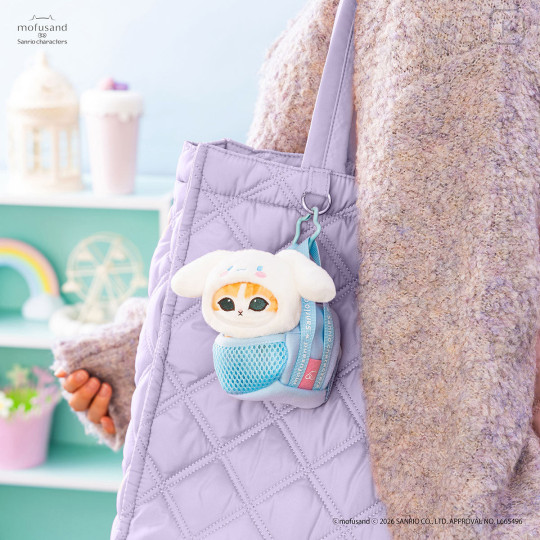 Japan Mofusand × Sanrio Cat Mascot in Outing Bag - Cinnamoroll - 2