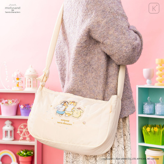 Japan Mofusand × Sanrio Fluffy Quilted Bag - Cinnamoroll & Pompompurin - 2