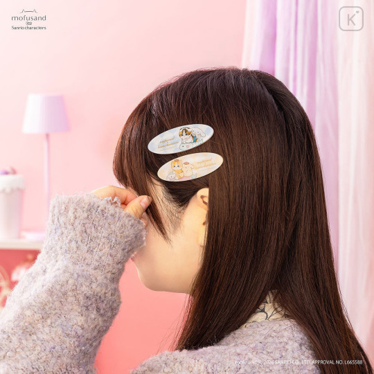 Japan Mofusand × Sanrio Oval Clip Set - Kuromi - 3
