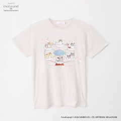 Japan Mofusand × Sanrio T-shirt (M) - Cloud Ferris Wheel Pale Pink