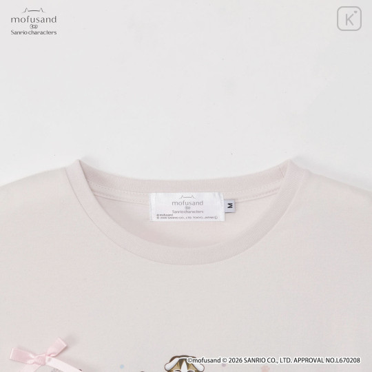 Japan Mofusand × Sanrio T-shirt (L) - Cloud Ferris Wheel Pale Pink - 5