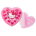Japan Sanrio Heart-shaped Mirror & Comb - Hello Kitty : Y2K Leopard - 1