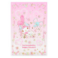 Japan Sanrio Greeting Card - My Melody : Clear Gold Foil Surrounded By Happy Flower - 1