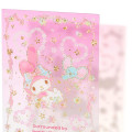 Japan Sanrio Greeting Card - My Melody : Clear Gold Foil Surrounded By Happy Flower - 3