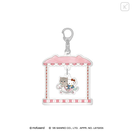 Japan Mofusand × Sanrio Swinging Acrylic Keychain - Hello Kitty - 1