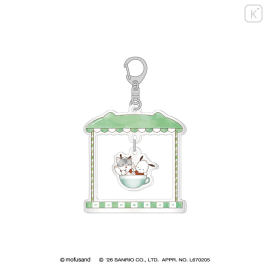 Japan Mofusand × Sanrio Swinging Acrylic Keychain - Pochacco - 1