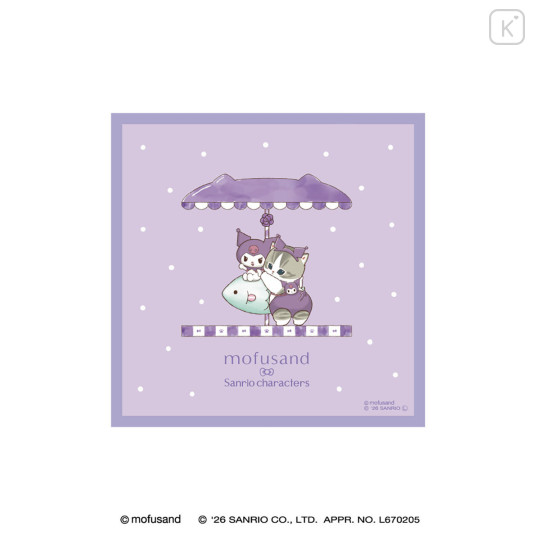 Japan Mofusand × Sanrio Mini Towel - Kuromi - 1