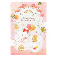 Japan Sanrio Greeting Card - Hello Kitty & Tiny Chum : Clear Gold Foil World is Special Because of You