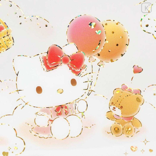 Japan Sanrio Greeting Card - Hello Kitty & Tiny Chum : Clear Gold Foil World is Special Because of You - 2