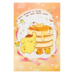 Japan Sanrio Greeting Card - Pompompurin : Clear Gold Foil Treat For Hard Work