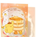 Japan Sanrio Greeting Card - Pompompurin : Clear Gold Foil Treat For Hard Work - 3