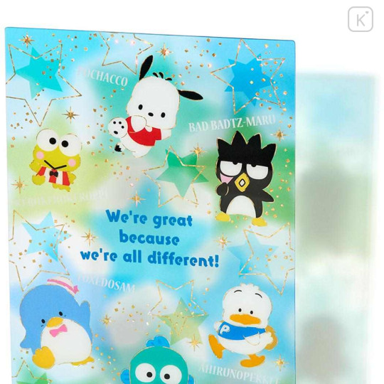 Japan Sanrio Greeting Card - Hapidanbui Boys Clear Gold Foil We're Great Because We're All Different - 3