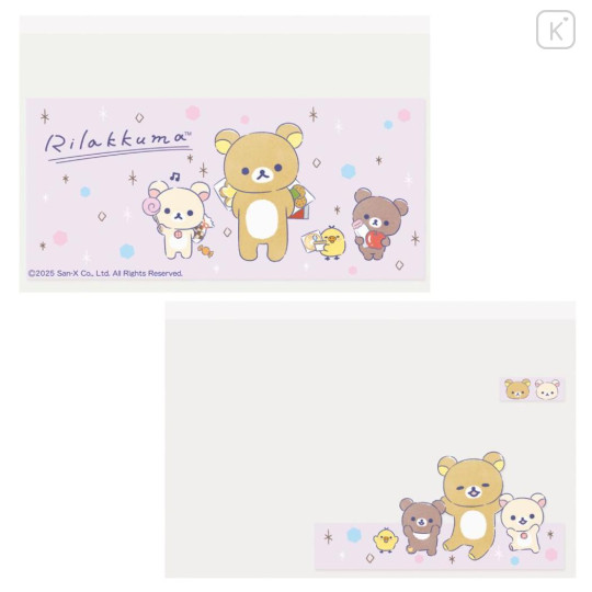 Japan San-x Clear Pass Case Card Sleeve Set - Rilakkuma : Snack Time Purple - 1