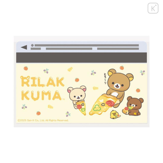 Japan San-x Clear Pass Case Card Sleeve Set - Rilakkuma : Pizza Light Yellow - 3