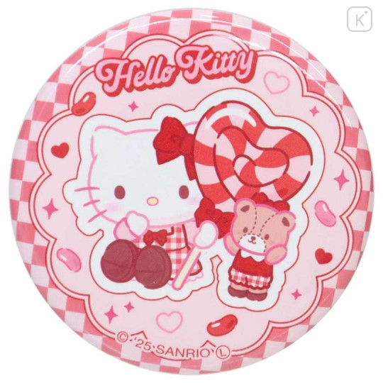 Japan Sanrio Can Badge - Hello Kitty & Tiny Chum : Love Pinky Lollipop - 1