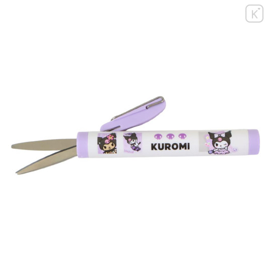 Japan Sanrio Compact Scissors - Kuromi : Collesta Slide Happy Life - 2
