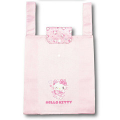 Japan Sanrio Eco Shopping Bag With Pocket - Hello Kitty : Nekoneko Maid Pink