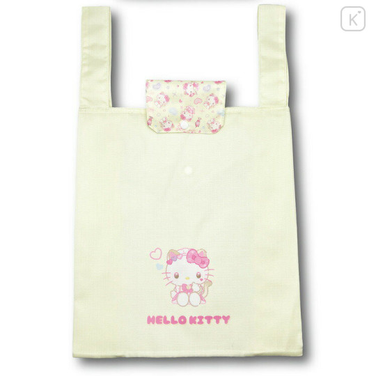 Japan Sanrio Eco Shopping Bag With Pocket - Hello Kitty : Nekoneko Maid - 1