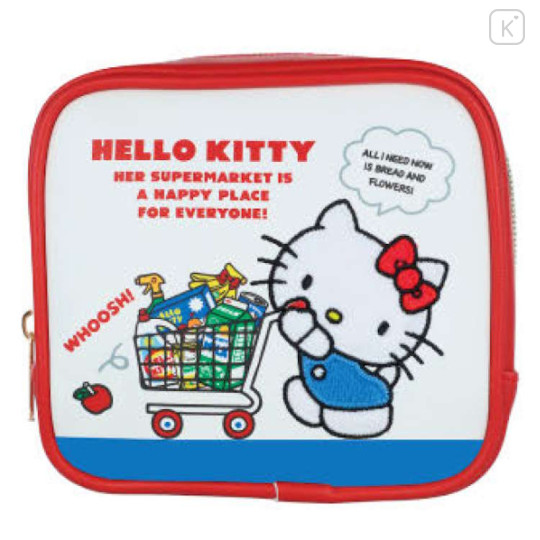 Japan Sanrio Mini Square Pouch - Hello Kitty : Supermarket - 1