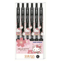 Japan Sanrio Sarasa Clip Gel Pen Set - Hello Kitty : Sakura Kimono Pink