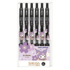 Japan Sanrio Sarasa Clip Gel Pen Set - Kuromi : Sakura Kimono Purple