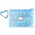 Japan Sanrio Clear Pouch with Carabiner - Kuromi : Y2K Sparkling Leopard Blue - 1