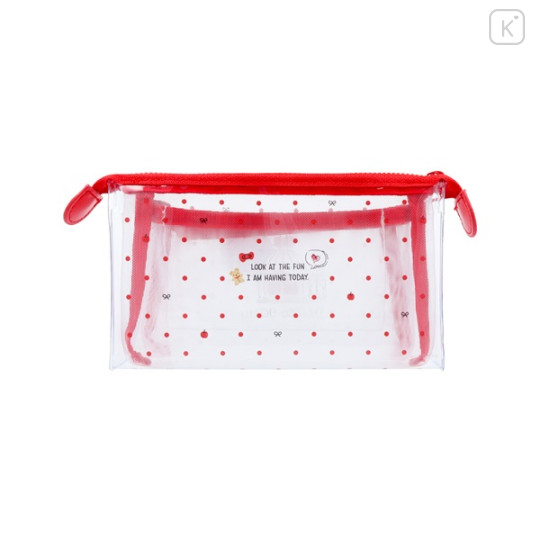 Japan Sanrio Clear Pen Pouch Case - Hello Kitty : Have Fun Today - 2