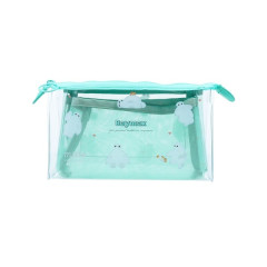 Japan Disney Clear Pen Pouch Case - Baymax : Turquoise