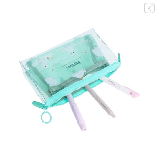 Japan Disney Clear Pen Pouch Case - Baymax : Turquoise - 4