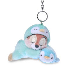 Japan Disney Store Plush Keychain - Chip : Disney Pajama Style Penguin