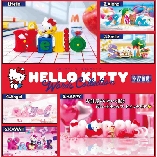 Japan Sanrio Re-Ment Miniature Figure Full Set - Hello Kitty : Words Collection - 1