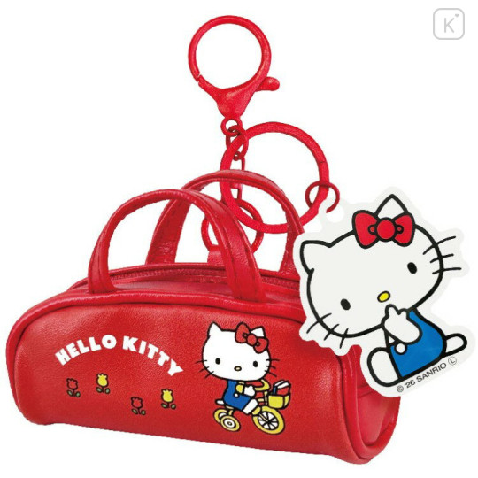Japan Sanrio Miniature Keychain Bag Charm - Hello Kitty : Mini Boston Bag Red - 1