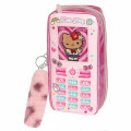 Japan Sanrio Pen Pouch Pencil Case - Hello Kitty : Tokimeki Heisei Kogal After School Girls Tan Flip Phone Style - 1