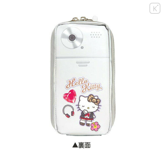 Japan Sanrio Pen Pouch Pencil Case - Hello Kitty : Tokimeki Heisei Kogal After School Girls Flip Phone Style - 2
