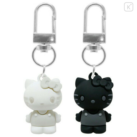 Japan Sanrio Figure Charm Keychain Set - Hello Kitty : Black White - 1