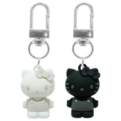 Japan Sanrio Figure Charm Keychain Set - Hello Kitty : Black White