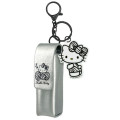 Japan Sanrio Lip Pouch Keychain - Hello Kitty : Silver Zebra - 1