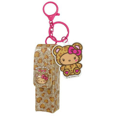 Japan Sanrio Lip Pouch Keychain - Hello Kitty : Leopard