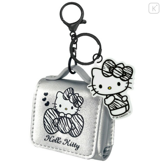 Japan Sanrio Mini Accessory Case Keychain - Hello Kitty : Silver Zebra - 1