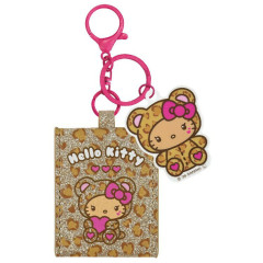 Japan Sanrio Folding Mirror Stand Keychain - Hello Kitty : Leopard Bear