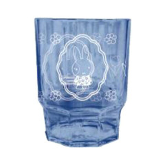 Japan Miffy Clear Acrylic Tumbler - Miffy : Navy White Flower