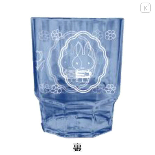 Japan Miffy Clear Acrylic Tumbler - Miffy : Navy White Flower - 2