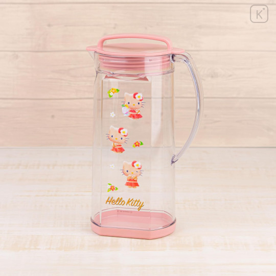 Japan Sanrio Water Pitcher - Hello Kitty : Tan Flower - 2